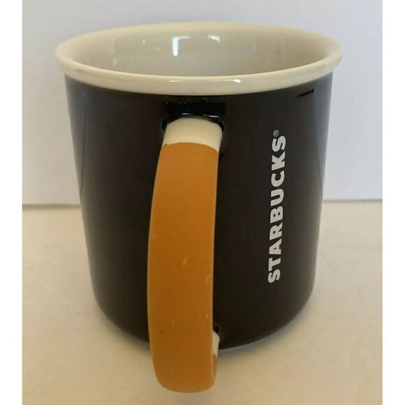 Starbucks Fall Brew Pour Love Mug Black Cup Silicone Handle 12oz Collectible - Picture 2 of 8